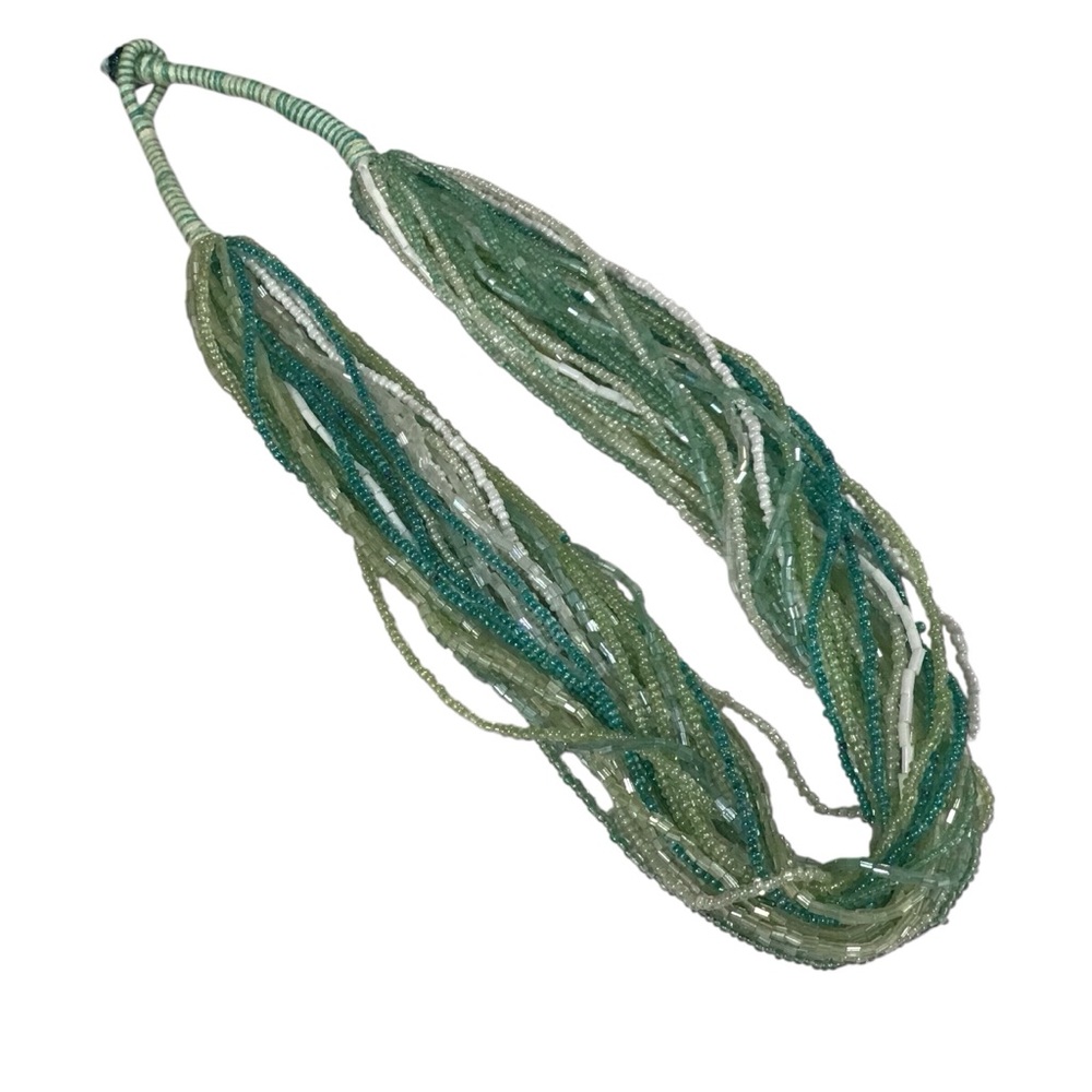 Multi Strand Beaded Necklace Thread Loop Bead Clo… - image 2